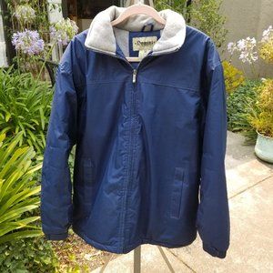 Domini Navy Blue Men's M Winter Jacket Padded Puffy Gray Fleece-Lined